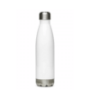 White stainless steel water bottle.